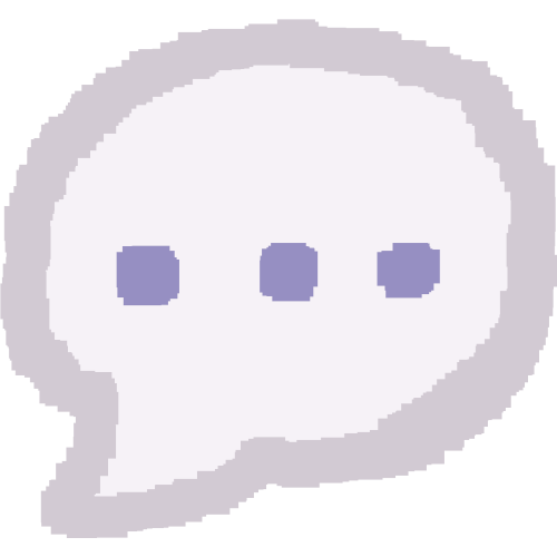 a speech bubble with three faint periods